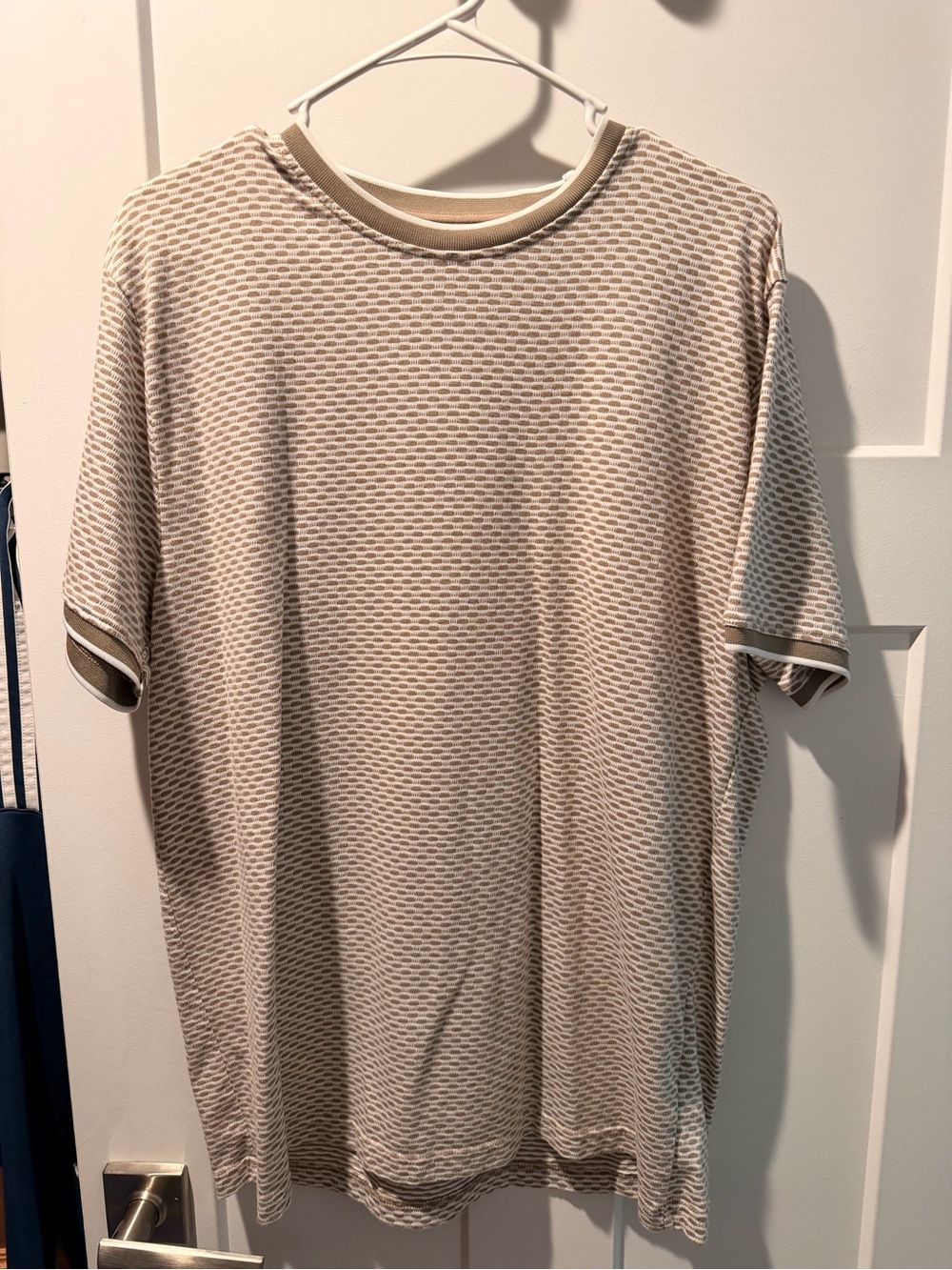 Men's Beige Textured Short-Sleeve Shirt